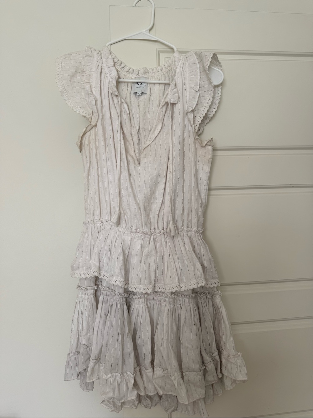 Misa Los Angeles White Tiered Dress
